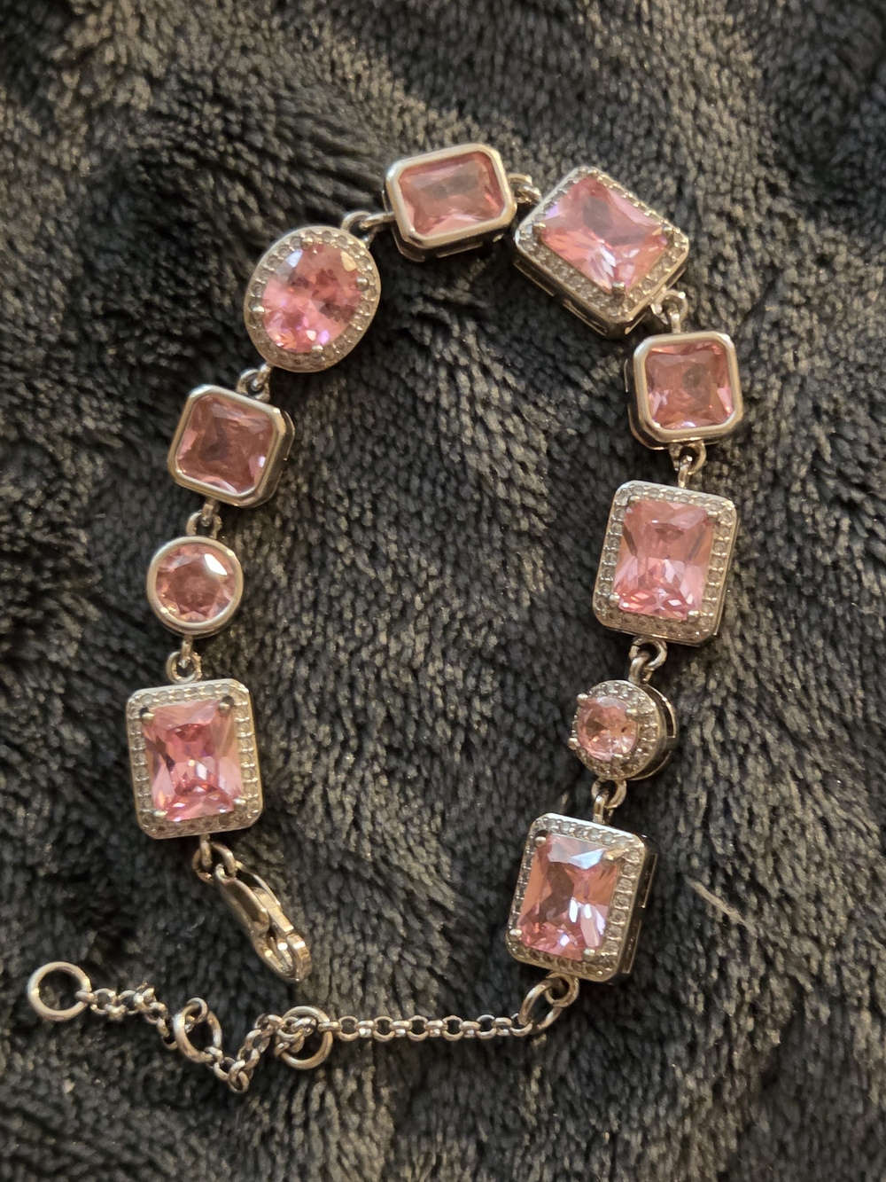 Pink Cz., Link Bracelet - Women's Jewelry
